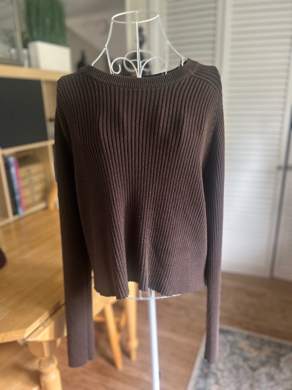 Brown Ribbed grandpa sweater